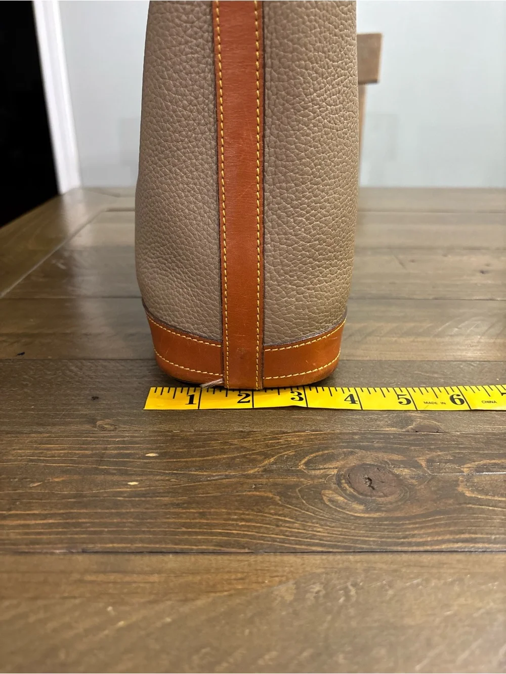 Dooney & Bourke Vintage Taupe Pebbled Leather Hobo Bag
